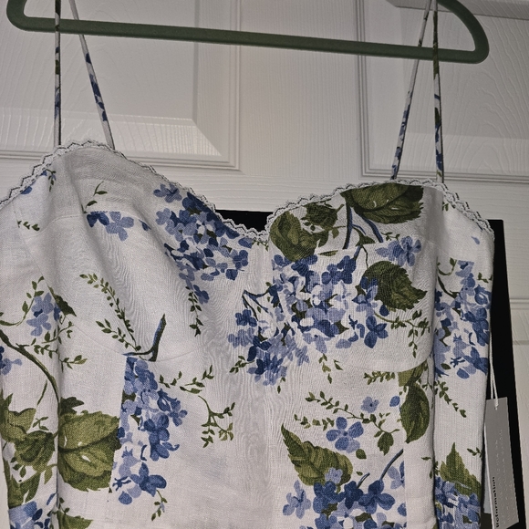 NWT Reformation Kieryn Linen Dress in Riviera Size 10 - Picture 4 of 7